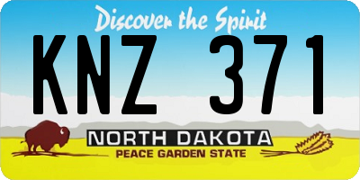 ND license plate KNZ371