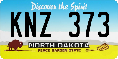 ND license plate KNZ373