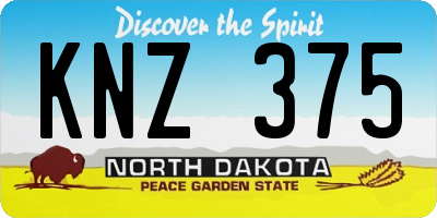 ND license plate KNZ375