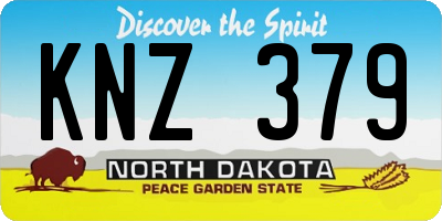 ND license plate KNZ379