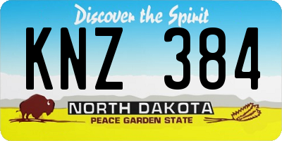 ND license plate KNZ384