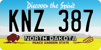 ND license plate KNZ387