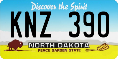 ND license plate KNZ390
