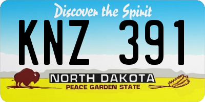 ND license plate KNZ391