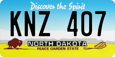 ND license plate KNZ407