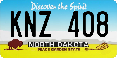 ND license plate KNZ408