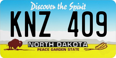 ND license plate KNZ409