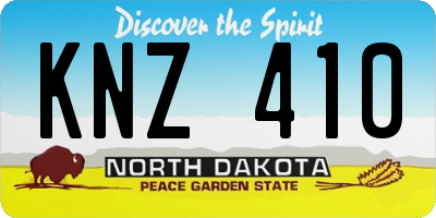 ND license plate KNZ410