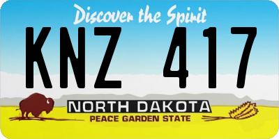 ND license plate KNZ417