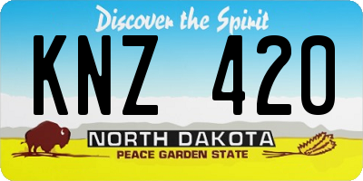 ND license plate KNZ420