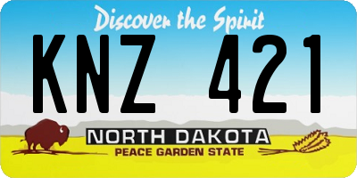 ND license plate KNZ421