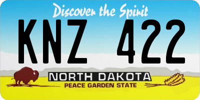 ND license plate KNZ422