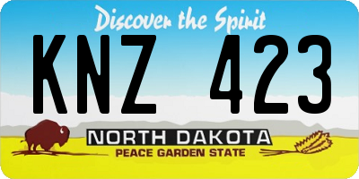ND license plate KNZ423