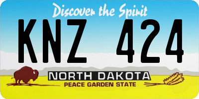 ND license plate KNZ424