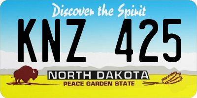 ND license plate KNZ425