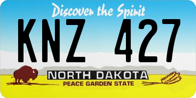 ND license plate KNZ427