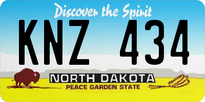 ND license plate KNZ434