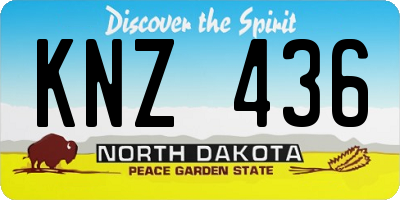 ND license plate KNZ436