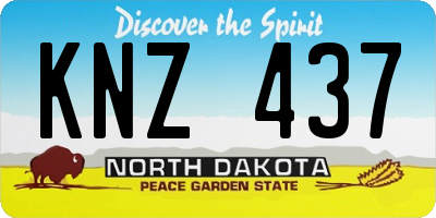 ND license plate KNZ437