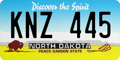 ND license plate KNZ445