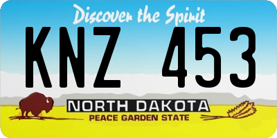 ND license plate KNZ453