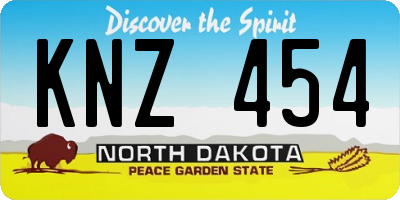 ND license plate KNZ454