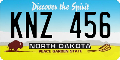 ND license plate KNZ456