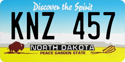 ND license plate KNZ457