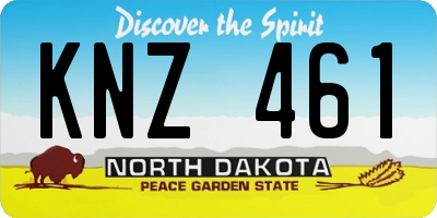 ND license plate KNZ461
