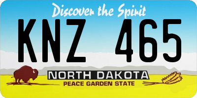 ND license plate KNZ465
