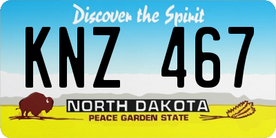 ND license plate KNZ467