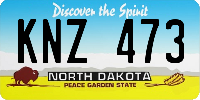 ND license plate KNZ473