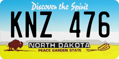 ND license plate KNZ476