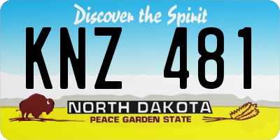 ND license plate KNZ481