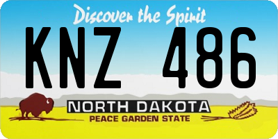 ND license plate KNZ486