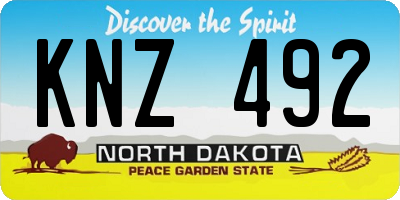 ND license plate KNZ492
