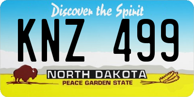 ND license plate KNZ499