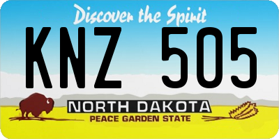 ND license plate KNZ505