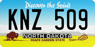 ND license plate KNZ509