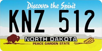 ND license plate KNZ512