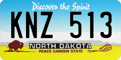 ND license plate KNZ513