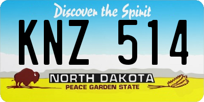 ND license plate KNZ514