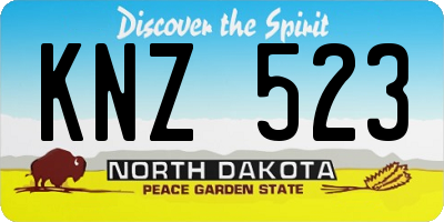 ND license plate KNZ523