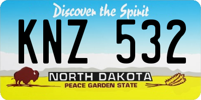 ND license plate KNZ532