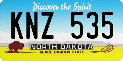 ND license plate KNZ535