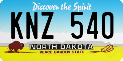 ND license plate KNZ540