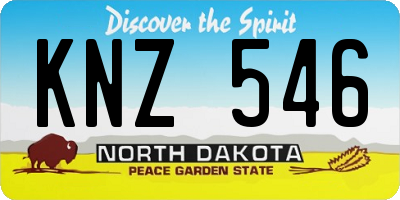 ND license plate KNZ546