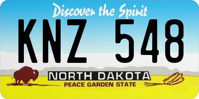 ND license plate KNZ548