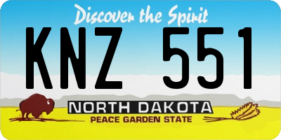 ND license plate KNZ551