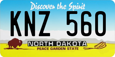 ND license plate KNZ560